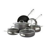 All-Clad HA1 Hard Anodized Nonstick Cookware Set 10 Piece Induction Oven Broiler Safe 500F, Lid Safe 350F Pots and Pans Black