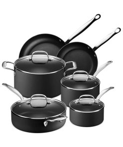 Legend Slick 10 pc Hard Anodized Nonstick Cookware - Next Gen Hard Anodized Aluminum & Steel Chef Grade Pots and Pans Set for Home - PFOA Free, Non-Toxic Non-Stick Surface - Oven & Dishwasher Safe