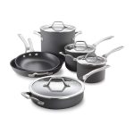 Calphalon 10-Piece Nonstick Kitchen Cookware Set Stay-Cool Stainless Steel Handles Dishwasher and Metal Utensil Safe Oven-safe up to 500 degrees F PFOA-Free Built to Last Black