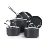 Cooks Standard 8-Piece Nonstick Hard Anodized Cookware Set, Pots and Pans Set Includes Saucepans, Stockpot, Frying Pans, Lids, Black