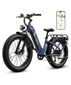 Jasion Thunder Electric Bike, 1500W Peak Motor, 30+MPH Max Speed & 80 Miles with 864Wh Removable Battery, APP Control Ebike for Adults, Hydraulic Brakes, Front Suspension, 26'' x 4'' Fat Tire Bicycles