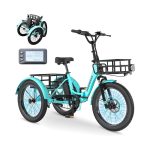 MOONCOOL Electric Tricycle Trike for Adults 350W/500W 36V/48V Removable Battery 20/24/26 Inches 7 Speeds 3 Wheels Electric Bikes Bicycle for Adults, Three Wheel Electric Cruiser Tricycle