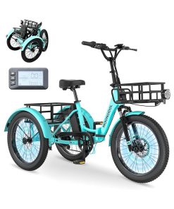 MOONCOOL Electric Tricycle Trike for Adults 350W/500W 36V/48V Removable Battery 20/24/26 Inches 7 Speeds 3 Wheels Electric Bikes Bicycle for Adults, Three Wheel Electric Cruiser Tricycle