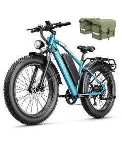 Jasion EB5 MAX Electric Bike for Adults with 1500W Peak Motor, 48V 15Ah (720Wh) Battery Electric Mountain Bike, 26'' x 4'' Fat Tire Ebike, 28+MPH Speed, Cruise Control, with Fenders, Rear Rack