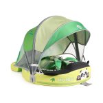 Mambobaby Float - Non-Inflatable Baby Swim Ring with Sun Canopy, Florida-Inspired Design for Infants 3-24 Months, Safe & Comfortable Pool Float for Toddlers, Durable Foam Swim Trainer