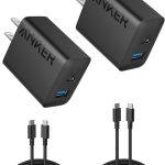 Anker iPhone 17/16 Charger, 2-Pack 20W Fast USB C Charger Block, for iPhone 16/16 Pro Max/15 Series/iPad Pro and More (Black, 2 Pack & 2 Cable)
