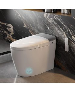 Smart Toilet with Pump Assisted Flush, Tankless Toilet Dual Auto Flush, Foot Sensor Operation, Heated Seat, Dryer, Digital Display, Night Light, with Cleaning Foam Dispenser (ST-A01)