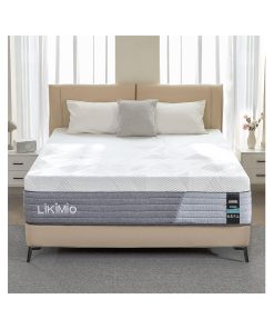 LIKIMIO Full Size Mattress, 12 Inch Gel Memory Foam Mattress with Tencel Fabric, Made in USA, CertiPUR-US Certified, Fiberglass Free, Pocketed Coils for Motion Isolation, Medium Firm
