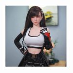 Junying Timei 1:1 Female Seamless Action Figures Full Silicone Material Tifa Jydoll-ca 163cm Flexible Female Figure Dolls for Cosplay/Photography/Arts (Wig)