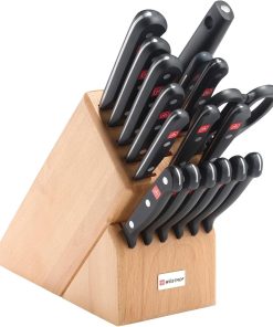 WÜSTHOF Gourmet Eighteen Piece Block Set | 18-Piece German Knife Set | Precise Laser Cut High Carbon Stainless Steel Kitchen Knife Set with 17 Slot Wood Block – Model
