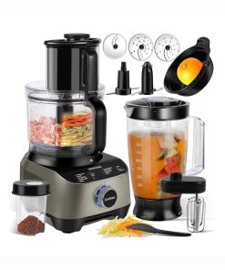 14 Cup Blender and Food Processor Combo for kitchen,large food processor for Vegetable Chopper,Blender,meat grinder,Mixing,Mincing,Slicing,Shredding,Purees & Dough Easy Clean for Home Use,600W