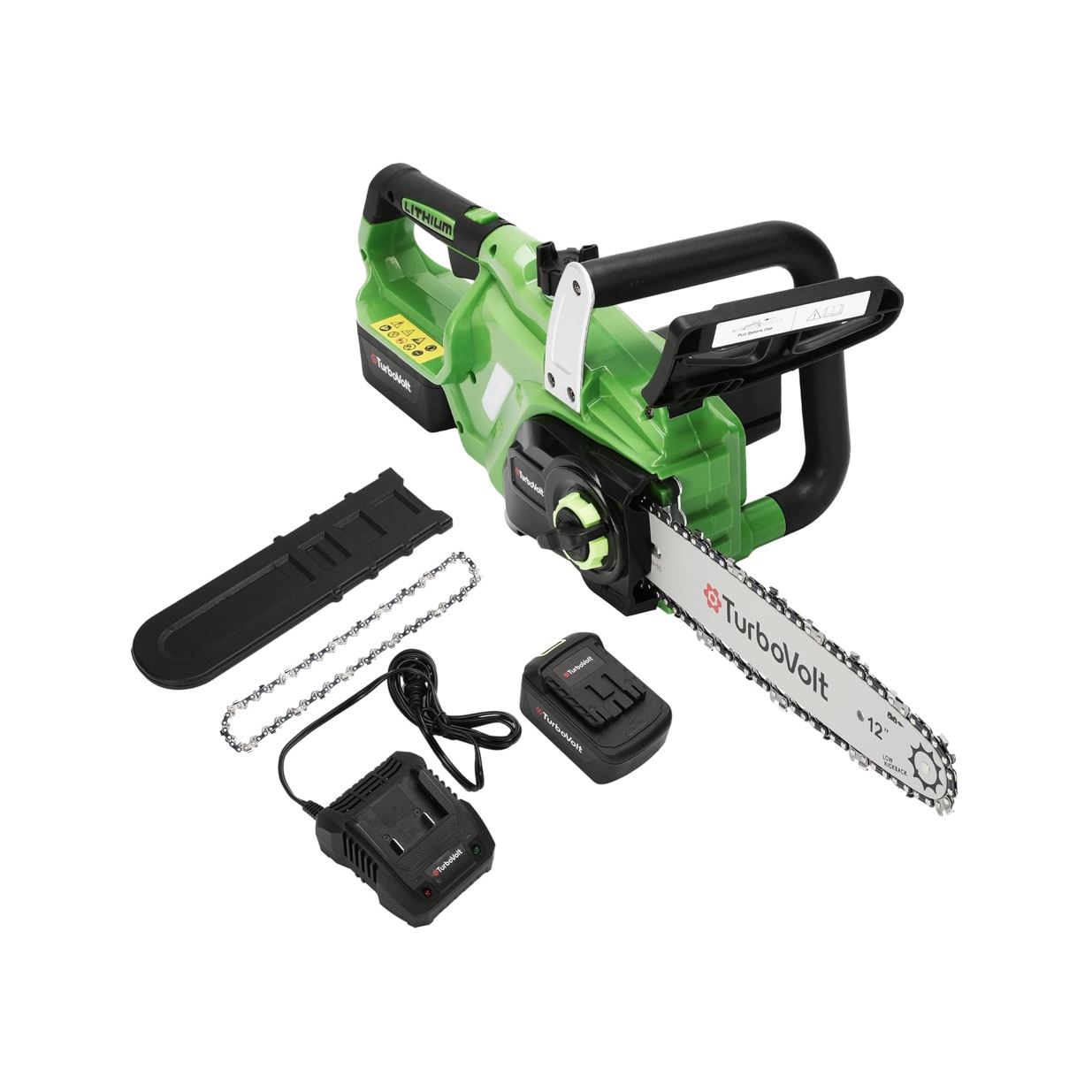 Cordless chainsaw 12 inch, 20V Electric chain saw with 3000RPM Brushless Motor | 4Ah Battery & Charger | Tool-free Tension | Auto Oiler, for Cutting Firewood, Tree Pruning, Trimming, Storm Cleanup