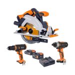 Evolution Cordless Power Tool Kit | Circular Saw, Drill & Impact Driver Combo | 20V EXT | 2 Batteries (2Ah & 4Ah) & Charger | R165CCS-Li, R13CMB-Li, R180IDR-Li