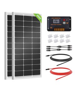ECO-WORTHY 200 Watts 12 Volt/24 Volt Solar Panel Kit with High Efficiency Monocrystalline Solar Panel and 30A PWM Charge Controller for RV, Camper, Vehicle, Caravan and Other Off Grid Applications