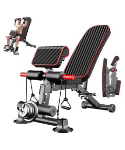 Adjustable Weight Bench - Utility workout Benches for Exercise, Free Installation Design for Portable Fitness Strength Training Equipment at Home Gym