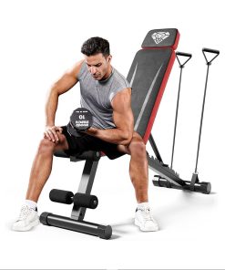 Adjustable Weight Bench, Workout Bench with Adjustable Headrest for Full Body Workout, Fast Folding 660LBS Stable Weight Bench for Men Women Versatile Workouts and Workout Bench for Home Gym (Black)