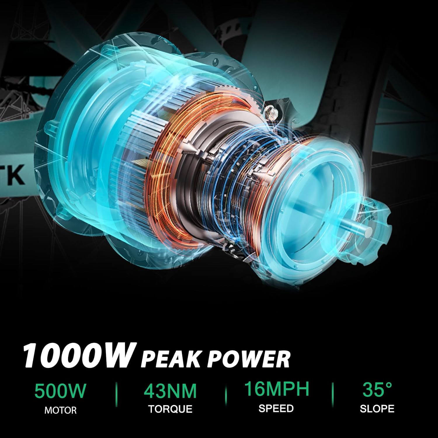 MOONCOOL Electric Tricycle Trike for Adults 350W/500W 36V/48V Removable Battery 20/24/26 Inches 7 Speeds 3 Wheels Electric Bikes Bicycle for Adults, Three Wheel Electric Cruiser Tricycle - Image 2