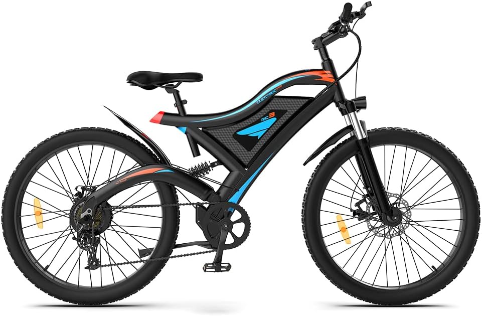 aostirmotor Full Suspension 2.5" Tire Electric Bikes 500W for Adults All Terrain E-Bike 48V 15AH Removable Battery Electric Bike Long Range - Image 2