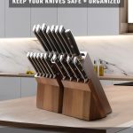 DALSTRONG Gladiator Series Elite-18pc Stainless Steel Knife Set with Block-High Carbon German Steel-Acacia Wood Block-Gift Knife Set w/Black Handles - NSF Certified