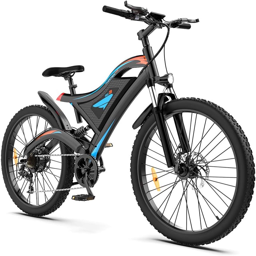 aostirmotor Full Suspension 2.5" Tire Electric Bikes 500W for Adults All Terrain E-Bike 48V 15AH Removable Battery Electric Bike Long Range - Image 3