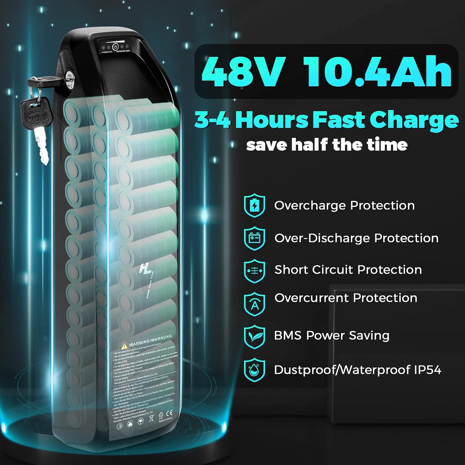 Speedrid Electric Bike 26" Fat Tire Electric Bike for Adult, 25mph Peak 750W 48V 10.4/ 13Ah Removable Battery Electric Mountain Bike, Commuting Off Road Ebike 7 Speed & Front Suspension Fast Charge - Image 3