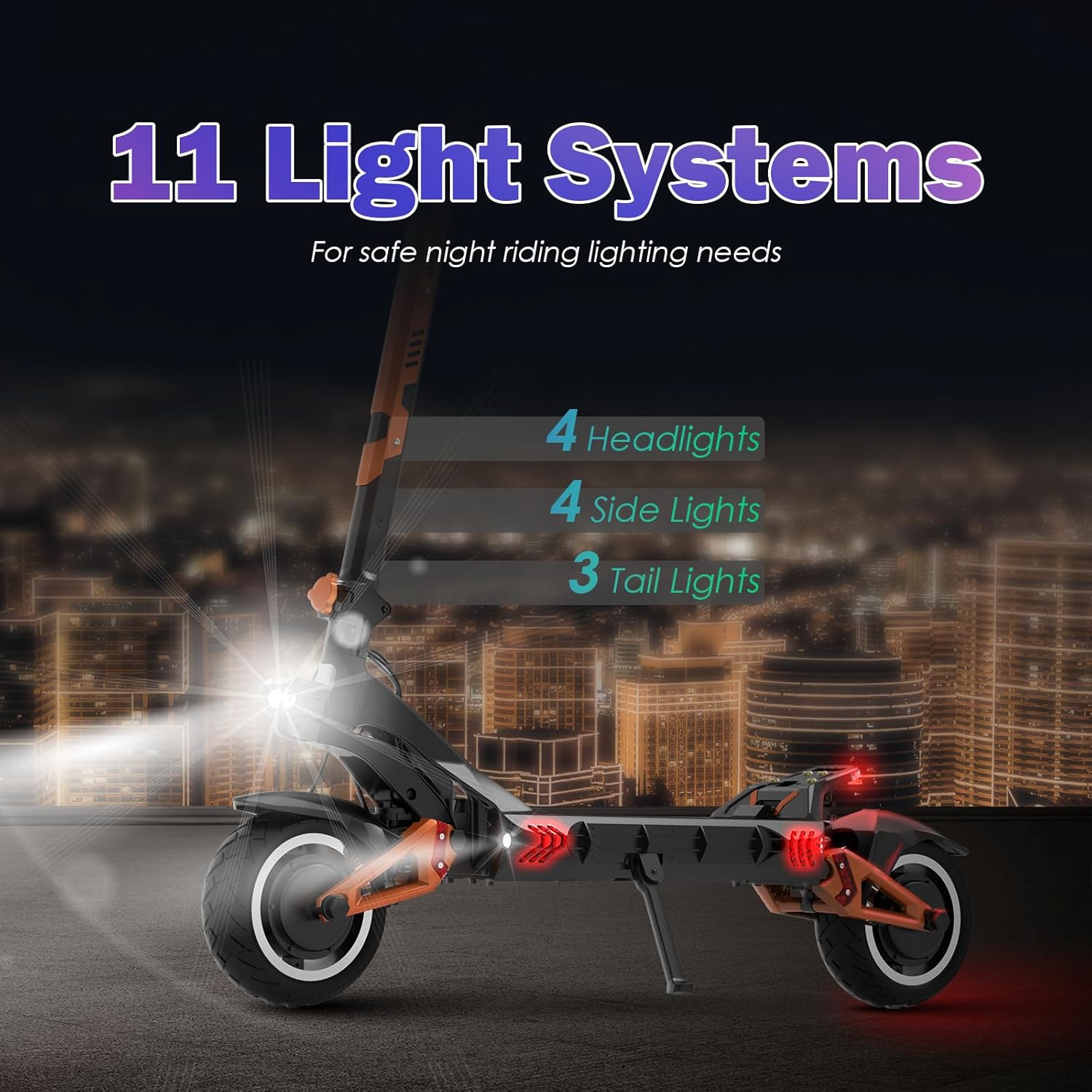 KuKirin G3PRO/G4 Electric Scooter for Adults, 2400W Powerful Motor Up to 40MPH, 10.5" Off Road Tires 52V/23Ah Large Capacity, KUGOO Kirin Folding Fast e Scooter for Adult - Image 3