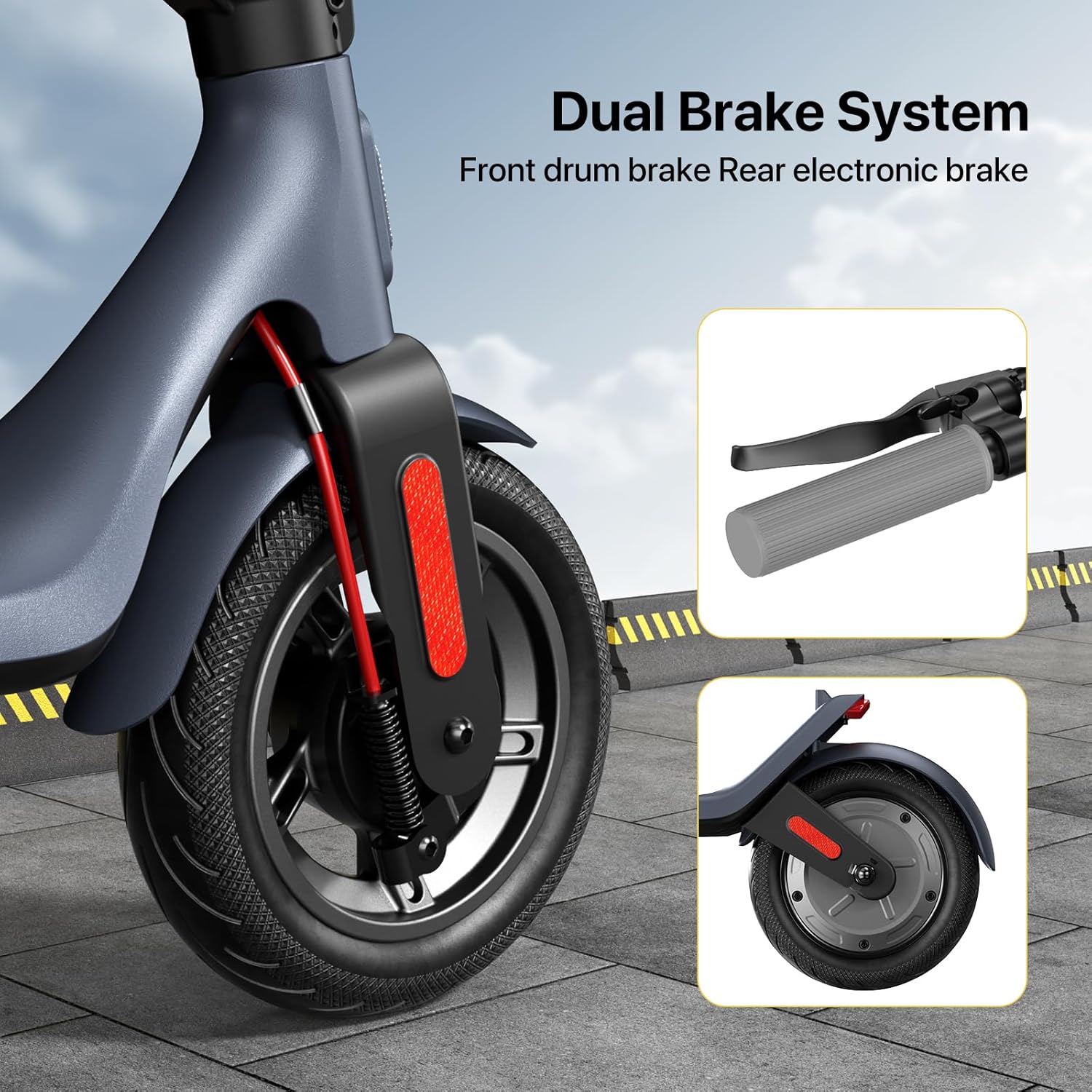 MEGAWHEELS Electric Scooter,Electric Scooter Adults,10in Pneumatic Tires,350W Motor,19 Miles Range,E Scooter with Smart APP Control for Commuting, Outdoor, Short Travel UL2272 - Image 5