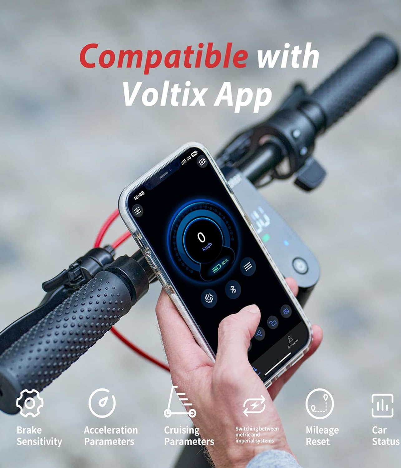 Electric Scooter Adult, 1000/750/500W Powerful Motor Escooter for Adults, 28/25/22MPH Top Speed & 28/25/23 Mile Range, 10/9.3" Off-Road Tires, Dual Suspension & Ambient Light - Image 5