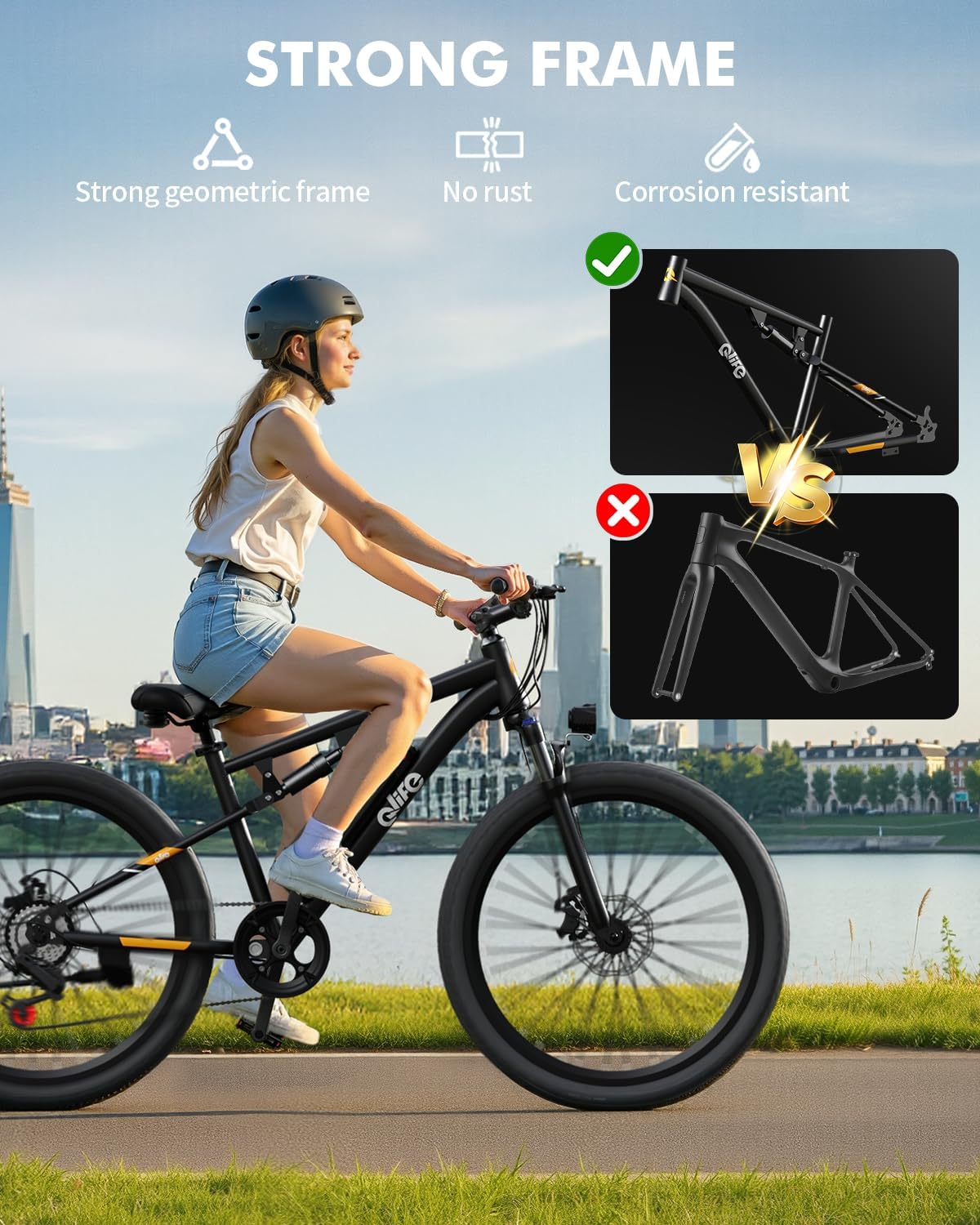 Qlife Racer27.5 Ultra Electric Bike for Adults, 21-Speed 28MPH Adult Electric Bicycles Peak 1200W, Up to 55 Miles, 48V 10.4Ah Removable Battery, Dual Suspension, 27.5" Tire Mountain Ebike - Image 6