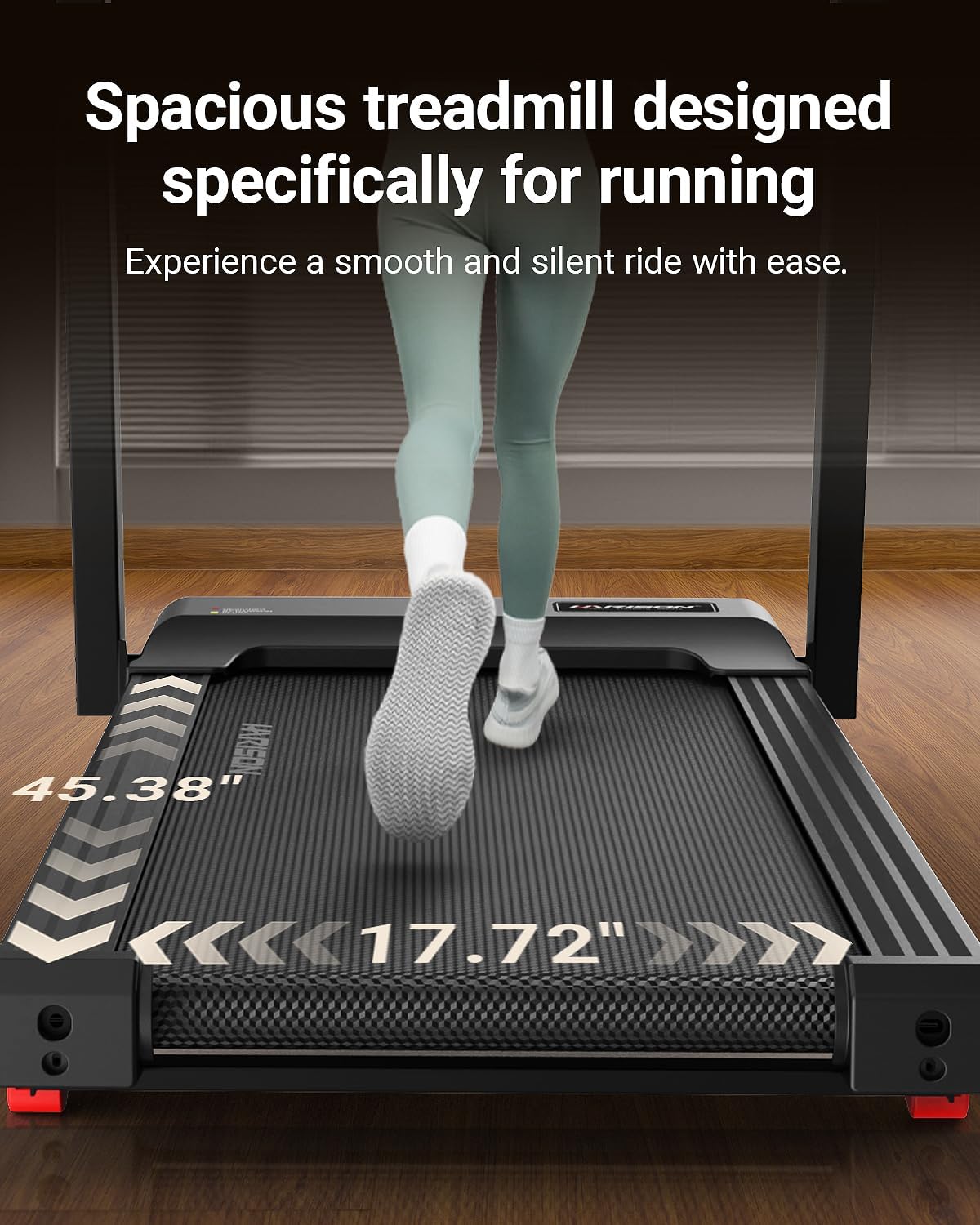 HARISON Treadmill for Home with Incline, Treadmill for Seniors with 3.0HP, Running Machine with 300 lbs Weight Capacity, 17.72" Wide Tread Belt, HARISON APP and Bluetooth Speaker - Image 7