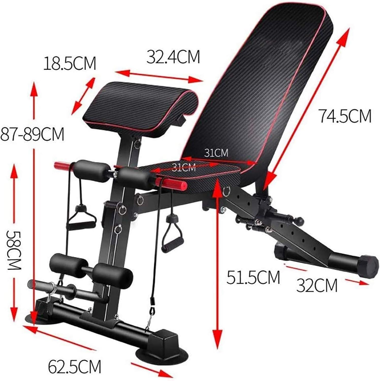 Weight Bench Foldable Bench Press Incline Decline Fitness Bench Full Body Fitness Workout Adjustable Dumbbell Bench Sit Up Bench for Home Gym Exercise - Image 7