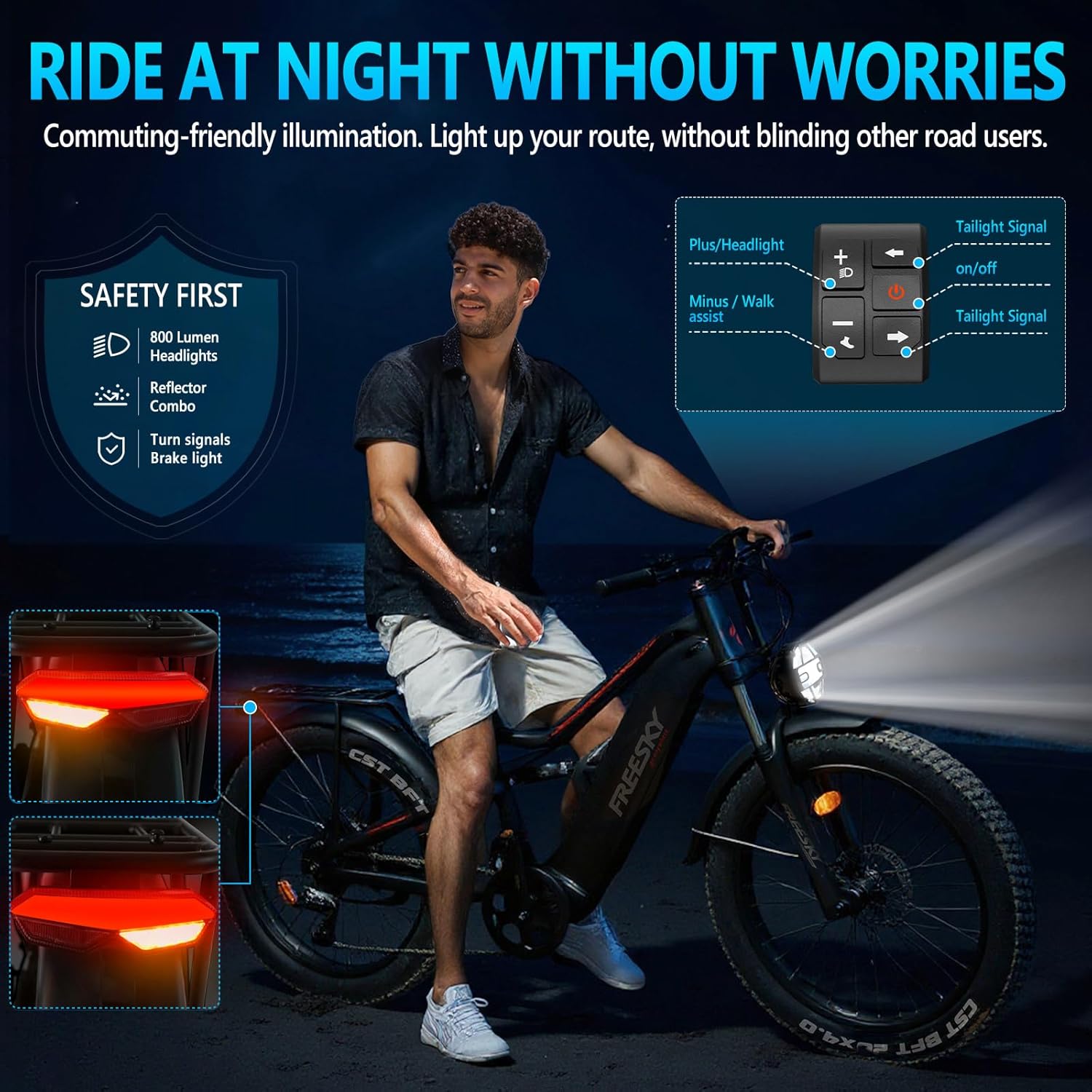 FREESKY 2500W BAFANG Motor Electric Bike for Adults, 48V 30Ah Samsung Cells Removable Battery Ebike 120 Miles, 38+MPH, 26" Fat Tire Dirt All-Terrain Mountain E Bike, Full Suspension, UL 2849 Certified - Image 7