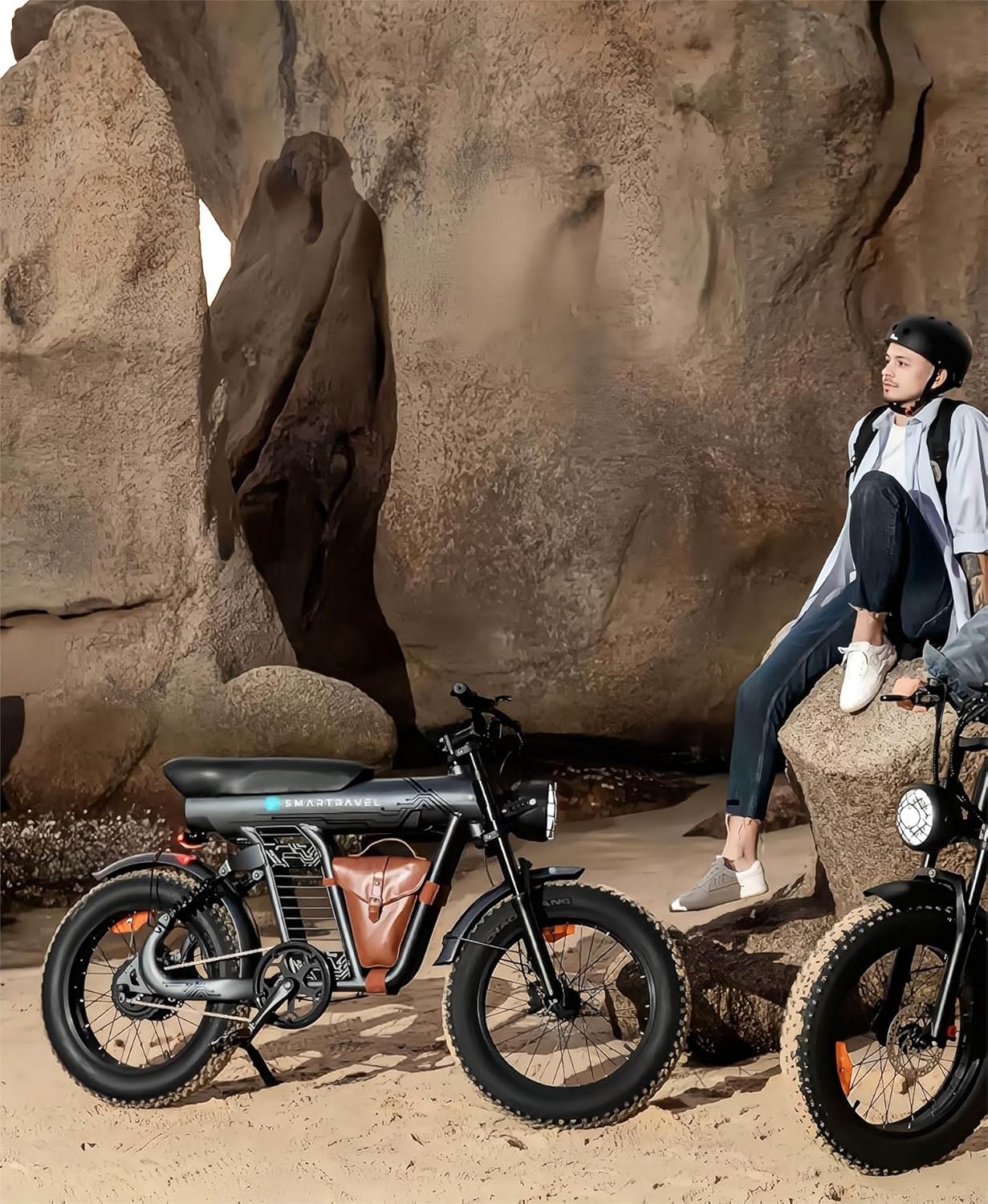 SMARTRAVEL Ebike with 1200W Brushless Motor,Removable 48V 20Ah Battery,UP to 32MPH,Electric Mountain Bike with 20" Fat Tire with Front/Rear Turn Signals for Men Women,Travel Bag - Image 7