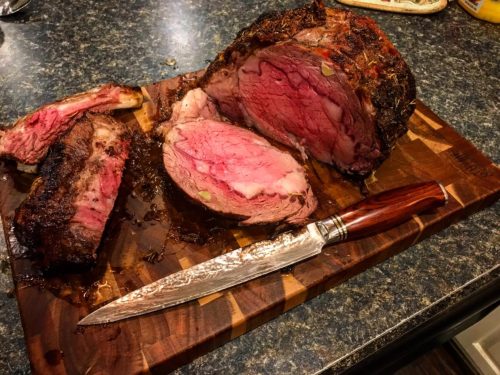 YARENH Cleaver Knife Set with Magnetic Block, Damascus Stainless Steel,73 Layers, 5 Piece Professional Sharp Kitchen Knife Set for Chef, Full Tang, Sandalwood Wood Handle photo review