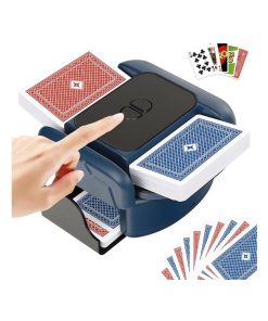 BEE&FLOWER Card Shuffler 2600mAh Rechargeable Auto-Stop Automatic Card Shuffler Low Noise Fits 1-2 Decks Compatible with Poker, UNO, Blackjack, Phase 10