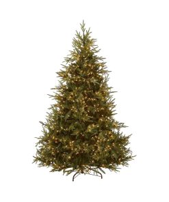 National Tree Company 7.5 ft Pre-Lit Fraser Grande Artificial Christmas Tree, 1,000 Clear Lights, 3,719 Tips, Includes Stand, Green