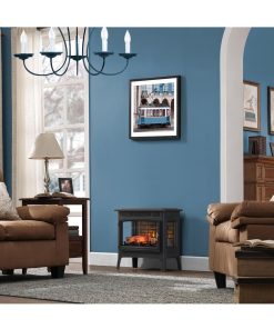 duraflame Freestanding Electric Fireplace Stove Heater with 3D Flame Effect for 1,000 Sq. Ft. Room, Black