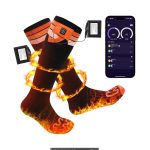 Heated Socks for Men Women Rechargeable, Electric Cold Winter Heat Socks Rechargeable Battery Waterproof & Windproof Winter Socks for Outdoor Riding Camping Hiking (Orange, M)