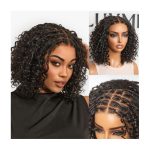 LUVME HAIR Boho Braided Deep Curly 5x5 Closure Lace with Braided Bob 10 Inch Human Hair Wigs Curly Deep Wave Glueless 10 Inches Pre Cut Plucked Hd Lace Short Wig Ready To Go Bleached Knots Black Wigs