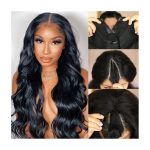 UNICE V Part Wigs Human Hair Body Wave Upgrade Glueless Human Hair V-Part Clip in Wigs No Leave Out, No Glue, No Sew-in, Beginner Friendly 18 inch