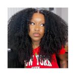 ISEE Wear and Go Glueless Wig Afro Kinky Curly Lace Front Wigs Human Hair 7x5 HD Lace Afro Curly Wigs for Women Lace Pre Cut Glueless Wigs Human Hair Pre Plucked 16 22 26 Inch