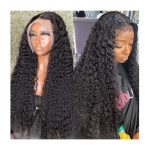 Wig for Women Long Deep Wave Lace Wig HD Transparent Lace Frontal Wig Human Hair Wig 180% Brazilian Remy Hair Wave Curly Lace Wig with Baby Hair for Black Women Wig(13x6 HD Lace Wig,38inches)