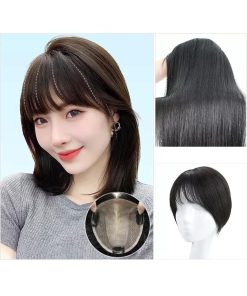 Wigs for Women Women's Wig Piece Top of The Head Fluffy Hair Increase Real Hair Fill Hair Invisible No Trace Wig Piece Natural Looking Wigs ( Color : 01 - (12x13) 20CM black )