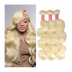 613 Bundles Human Hair 22 24 26 Inch Body Wave Blonde Bundles Human Hair 100% Unprocessed 12A Grade Brazilian Virgin Raw Hair Quick Weave 3 Bundles Blonde 300g