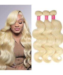 613 Bundles Human Hair 22 24 26 Inch Body Wave Blonde Bundles Human Hair 100% Unprocessed 12A Grade Brazilian Virgin Raw Hair Quick Weave 3 Bundles Blonde 300g
