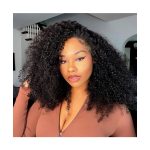 Kinky Curly Half Wig Human Hair 200 Density 3 In 1 Seamless Flip Over Half Wigs Human Hair Glueless Wear and Go Beginner Friendly Kinky Curly Wig Human Hair Drawstring Headband Wig for Women 20 Inch