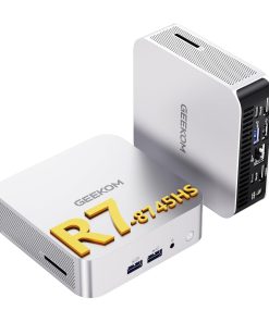 GEEKOM A8 Mini PC with AMD Ryzen 7 8745HS (Beats 6800H), 32GB DDR5 RAM 1TB NVMe SSD, Windows 11 Pro Desktop Computer for Home&Business, Radeon 780M, USB4, SD Slot, 8K, 4 Display | WiFi 6E, 2.5G LAN
