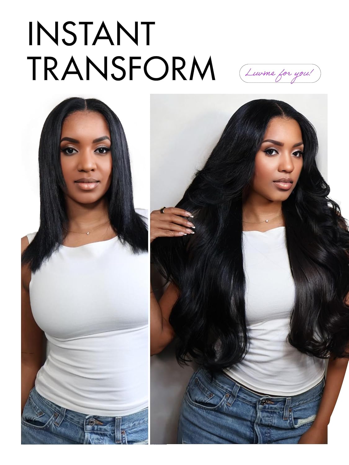 LUVME HAIR All-Day Comfort™ Loose Body Wave 5x5 Lace Front Wigs Human Hair Glueless Wigs Human Hair Pre Plucked Pre Cut Long Black Wig Lace Closure Wigs Frontal Wigs Human Hair - Image 6