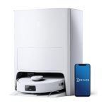 ECOVACS DEEBOT T10 OMNI Robot Vacuum and Mop Combo, Auto Self-Emptying, Auto Mop Cleaning, Hot Air Drying, 5000Pa Suction, OZMO TURBO Deep Mopping with Precision Mapping and Obstacle Avoidance, White