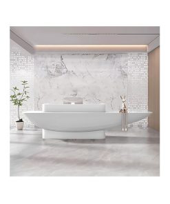 Reception Desk - Stylish Front Desk with Hidden LED Lighting, Customizable Logo, Ideal Checkout Counter for Any Professional Setting, No Assembly Required (64IN,White-C)